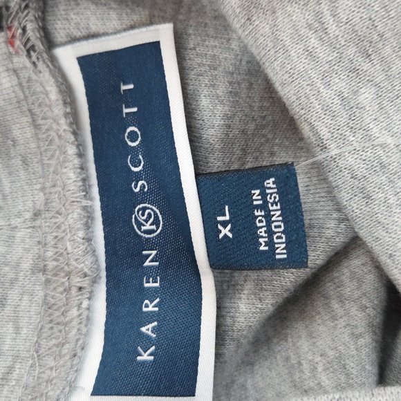 Karen Scott Christmas Cat Mock Turtle Neck Gray XL Soft. - Picture 12 of 16